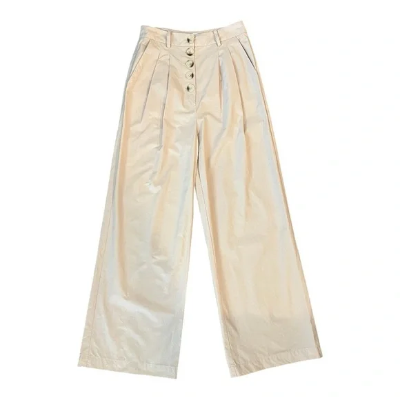 L’ACADEMIE REVOLVE Delphine Pant Blush Wide Leg Crop Khaki Women’s Size Small - Picture 3 of 16